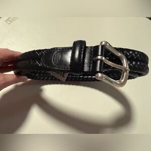 Fossil Men’s Black Braided Black Leather Belt Size 40